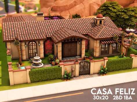 Mexican House Plans, Mexican House Exterior, Traditional Mexican House, Mexican House, The Sims 4 Lots, Sims 4 House Plans, Sims 4 House Building, Sims 4 House Design, House Floor Design