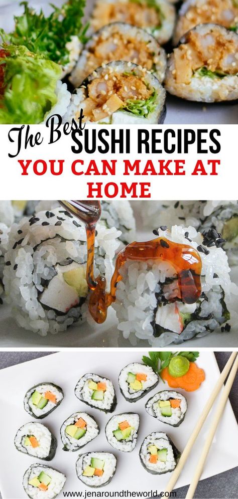 Sushi Recipes Not Raw, Non Raw Sushi Recipes, Diy Sushi Recipes, Sushi With Cooked Meat, Classic Sushi Rolls, Easy At Home Sushi Recipes, Beginner Sushi Recipes At Home, Cooked Sushi Rolls Recipe, Homemade Cooked Sushi