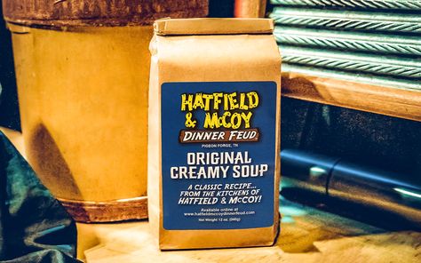 Ma's Creamy Vegetable Soup - Hatfield & McCoy Dinner Feud Hatfield And Mccoy Creamy Vegetable Soup Recipe, Hatfield And Mccoy Soup Recipe, Dixie Stampede Soup, Cream Of Vegetable Soup, Dinner Soup Recipes, Hatfields And Mccoys, Cream Soup Recipes, Creamy Soup Recipes, Can Green Beans