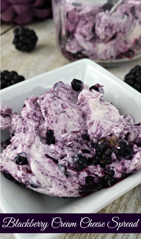 Blackberry Cream Cheese, Cream Cheese Spread Recipes, Flavored Butter Recipes, Butter Recipes Homemade, Flavored Cream Cheeses, Cheese Spread Recipes, Cream Cheese Spread, Blackberry Recipes, Flavored Butter