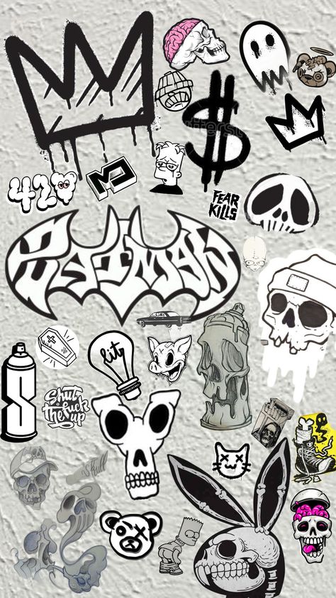 Lovely Graffiti Art Gang Art, Y2k Graffiti, Card Tattoo Designs, Kaws Wallpaper, Pop Art Decor, Reference Board, Graffiti Writing, Graffiti Doodles, Stickers Aesthetic