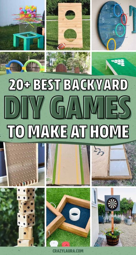 If you want to save a few bucks and need a new do it yourself project for the weekend, check out these super creative DIY backyard games and activities that won't break the bank! Backyard Games For Kids, Giant Outdoor Games, Backyard Games Kids, Diy Yard Games, Kids Yard, Garden Games, Outdoor Games For Kids, General Ideas, Family Summer