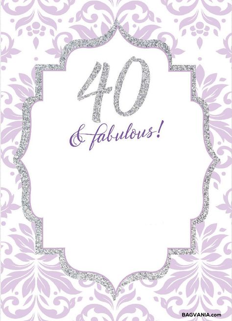 FREE-Printable-40th-Birthday-Invitations-Sparkling-Purple-Template – FREE Printable Birthday Invitation Templates – Bagvania Purple Template, Birthday Party Invitation Wording, Birthday Email, Birthday Invitation Card Template, 40th Birthday Party Invites, Free Printable Birthday Invitations, 40th Birthday Cards, 40th Birthday Invitations, Birthday Invites