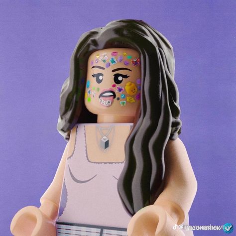 Sour the album Olivia Rodrigo Lego Profile Photo Lego Character Icons, Arte Hippy, Lego Poster, Lego Wallpaper, Rap Album Covers, Olivia + Core + Aesthetic, Lego People, Cool Album Covers, Lego Pictures