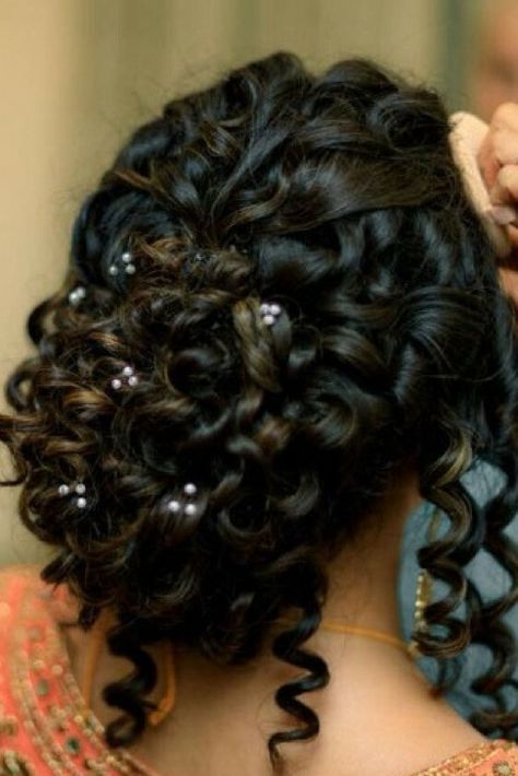 Long Hair Bridal, Cool Haircuts For Girls, Curly Bridal Hair, Side Bun Hairstyles, Hairstyle For Long Hair, Curly Bun Hairstyles, Hairstyle Wedding, Curly Wedding Hair, African Hair Braiding Styles