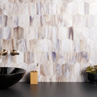 Iridescent Glass Tiles, Backsplash Patterns, Decorative Wall Tiles, Indoor Tile, Polished Porcelain Tiles, Glass Tile Backsplash, Bathroom Walls, Tile Trends, Glass Backsplash