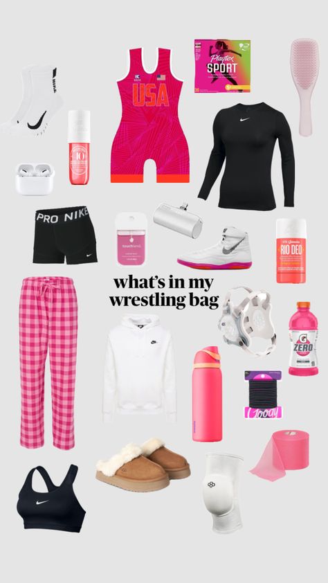 #wrestling #sports #preppy #whatsinmybag #beauty #outfitinspo #singlet #girlswrestling #soldejanero #nike #owala #rudis Wrestling Diet, Wrestling Workout, 27 Piece Hairstyles, Lax Girls, Wrestling Outfits, Trening Sztuk Walki, Wrestling Gear, Preppy Inspiration, Wrestling Singlet