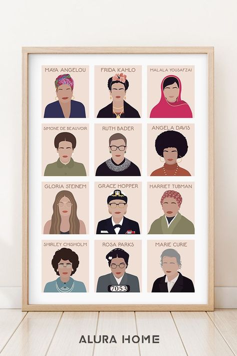 Women Of History, Wall Art Women, Grace Hopper, Feminist Women, History Poster, Feminist Wall Art, Shirley Chisholm, Women Feminist, History Posters