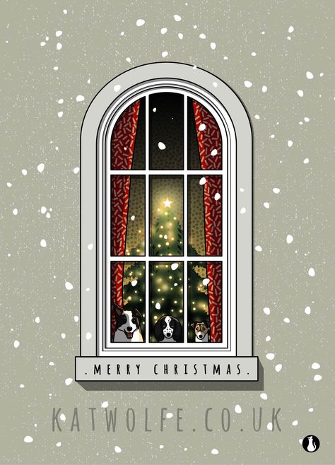 Christmas Window Illustration, Christmas Homes, Candle Illustration, Christmas Doors, Winter Drawings, Window Illustration, Christmas Houses, Minimal Architecture, Christmas Paper Crafts