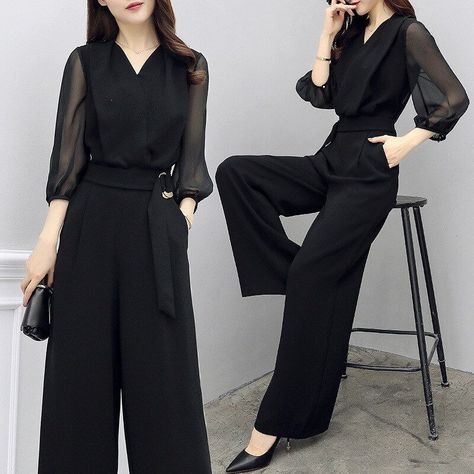 The story is about a 19 years old girl who is cold due to her past. B… #fanfiction #Fanfiction #amreading #books #wattpad Fav Outfit, Korea Dress, Chiffon Jumpsuit, Long Pant Jumpsuit, Colorful Jumpsuit, Wide Leg Romper, Jumpsuit Elegant, Black Outfits, Extra Long Sleeves