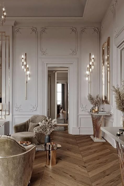 Classic Interior Design Luxury, Neoclassical Interior, Modern Luxury Bedroom, Classic Interior Design, Neo Classic, Dream House Interior, Contemporary Interiors, Classic Interior, Neoclassical