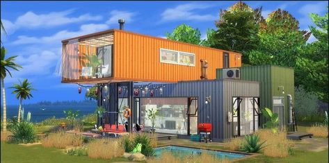 25+ Best Sims 4 House Ideas in 2023 That You'll Love Container Beach House, Die Sims 4, Sims 4 House Plans, Sims 4 House Building, Sims 4 House Design, Casas The Sims 4, Sims Building, Sims House Plans, Sims House Design