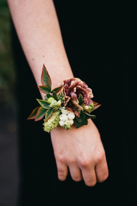 A Touch of Burgundy- A Romantic Autumn Wedding – summerrobbinsflowers.com , A Touch of Burgundy- A Romantic Autumn Wedding – summerrobbinsflowers.com, wearable flowers, fall wedding, ceremony flowers, corsage cuff, corsage, floral accessories, burgundy and blush wedding. photo: Ely Roberts . coordination: AE Creative. flowers: Summer Robbins Flowers. Burgundy Corsage Wedding, Fall Wedding Wrist Corsage, Wrist Cuff Corsage, Fall Wrist Corsage Homecoming, Autumn Wrist Corsage, Fall Wedding Corsages For Mothers, Fall Corsages Wedding Mothers, Homecoming Flowers Wrist Corsage, Autumn Corsage