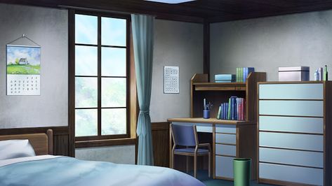 Anime Landscape: Anime Student Bedroom Background Gacha Bedroom Background Day, Anime Bedroom Art, Vn Background, Anime Room Background, Anime Bedroom Background, Anime Student, Landscape Anime, Anime Houses, Bedroom Anime