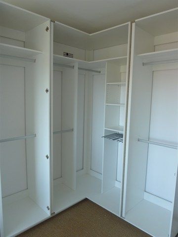 1000+ ideas about Corner Closet on Pinterest | Corner Wardrobe ... L Shaped Closet Organization, Closet Corner Ideas, Corner Wardrobe Ideas, L Shape Wardrobe, Corner Closet, Armoire Dressing, Wardrobe Interior, Double Closet, Corner Wardrobe