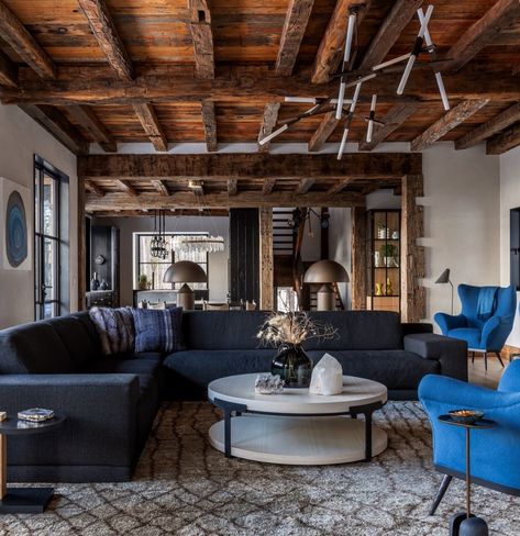 Urbaine Home | This remodel has all the azure allure. Using the original rustic wood ceiling as a touchstone for intertwining the old with the new, we… | Instagram Rustic Wood Ceiling, Yellowstone Club, Big Sky Montana, Wood Ceiling, Wood Ceilings, Back Together, Old Wood, Rustic Wood, Studio Photography