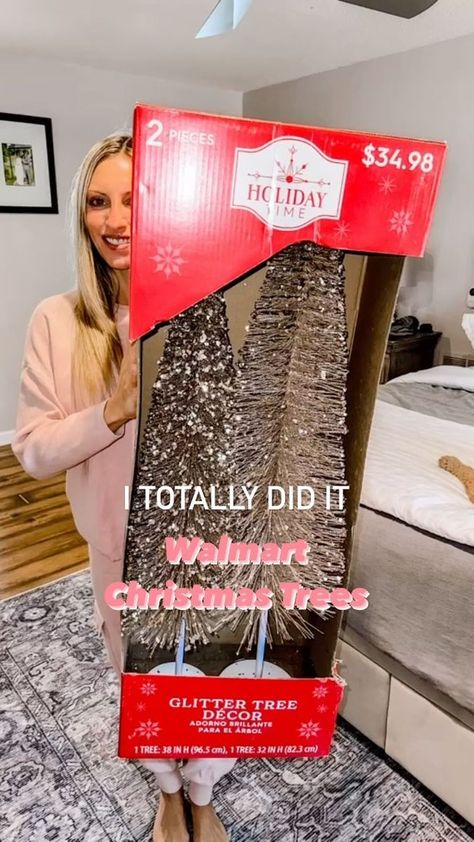 215K views · 373 shares | These large Christmas Trees went Viral on my Tik Tok!! I can’t believe how big these bottle brush Christmas trees are! They are perfect for decorating your home. I am putting them on my front porch. Have you started shopping for Christmas Decor yet?? Comment “shop” for links! Follow my shop @VogueOnAryn on the @shop.LTK app to shop this post and get my exclusive app-only content! #liketkit #LTKHoliday #LTKSeasonal #LTKhome @shop.ltk https://liketk.it/4l4w4 #walmarthome #walmartchristmastree #walmartchristmas #walmartfinds #walmartstyle #christmastree #christmastrees #christmasdecor #christmasdecorations #christmasdecor #christmas2023 Walmart home decor , Christmas home decor , Walmart Christmas trees, Christmas vibes | Aryn Harb | AMAZON & LIFESTYLE | John Wi Bottle Brush Christmas Trees Walmart, Large Bottle Brush Christmas Trees, Five Below Christmas Decor, Walmart Christmas Trees, 4ft Christmas Tree, Walmart Christmas, Walmart Home Decor, Full Christmas Tree, Christmas Tree Glitter