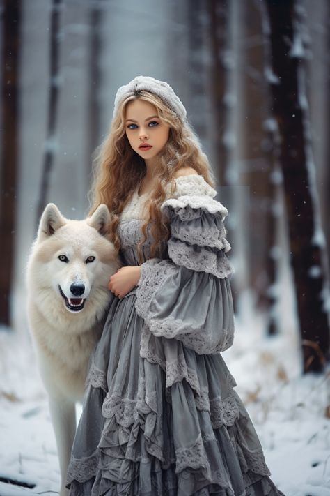 princess with a beautiful white cape in a snowy forest #avatar #wallpaper #midjourney Forest Avatar, Naruto Kankuro, Wolf Princess, Avatar Wallpaper, Photography 2023, Petite Woman, White Cape, Nature Goddess, Wolves And Women