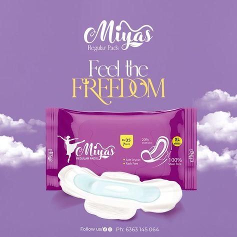 sanitary pads Sanitary Pads Brands, Healthcare Ads, Sanitary Pads, Store Opening, Instagram Business, Mens Health, Packaging Design, Health Care, Medical