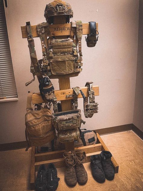 Cool Tactical Gear, Gear Stand, Tactical Gear Storage, Police Equipment, Tactical Wall, Gear Room, Tactical Life, Tac Gear, Tactical Gear Loadout