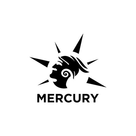 Greek mythology, Mercury God Logo, Design element for logo, poster, card, banner, emblem, t shirt. Vector illustration Mercury Logo Design, God Logo Design, Mercury God, Mercury Logo, God Logo, T Shirt Vector, Logo Poster, Card Banner, Greek Mythology