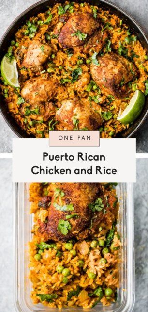 Chicken And Rice Ideas, Puerto Rican Chicken And Rice, Rice Ideas, Puerto Rican Chicken, Pollo Recipe, Rice Fried, Honey Baked, Garlic Spinach, Savory Rice