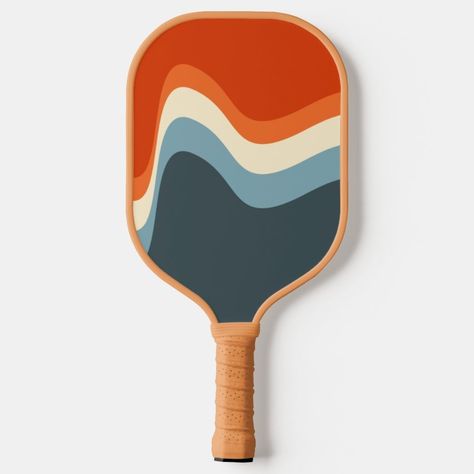 Classic Retro Wavy Lines Pickleball Paddle  Zazzle Long Shot Photography, Wavy Lines, Long Shot, Pickleball Paddles, Paddles, Pickleball, Created By, Stars, Photography