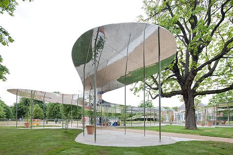 The 2009 Serpentine Gallery Pavilion / SANAA Serpentine Pavillion, Serpentine Gallery Pavilion, Iwan Baan, Serpentine Pavilion, Kazuyo Sejima, Ryue Nishizawa, Canopy Architecture, Pavilion Architecture, Toyo Ito