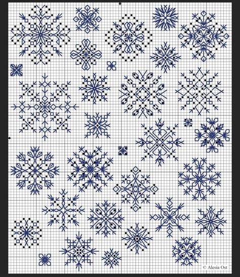 Snowflake Cross Stitch Pattern, Motifs Blackwork, Snowflake Cross Stitch, Blackwork Embroidery Patterns, Blackwork Cross Stitch, Snowflakes Pattern, Blackwork Patterns, Blackwork Embroidery, Cross Stitch Christmas Ornaments