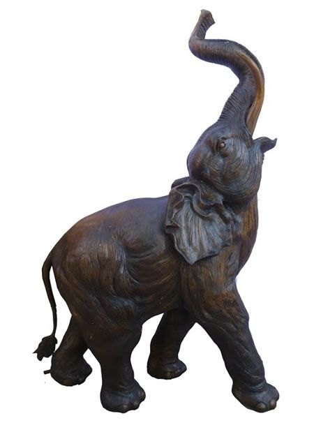 Bronze Elephant Sculpture- Trunk Raised, Bronze, KTD-2556 - AllSculptures.com Fountain Statue, Outdoor Garden Statues, Elephant Sculpture, Concrete Art, Pirate Life, Lost Wax Casting, Antique Inspiration, Modern Sculpture, Animal Sculptures