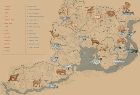 Rdr2 100% Completion Map, Rdr2 Legendary Animals Map, Rdr2 Map Locations, Legendary Animals Rdr2, Rdr2 Map, Rdr2 Online, Filmmaking Inspiration, Alchemy Art, The Sims 4 Pc