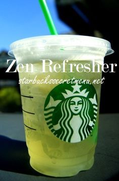 The Zen Refresher! Recipe: http://starbuckssecretmenu.net/starbucks-secret-menu-zen-refresher/ A healthy pick me up that'll give you the energy you need along with the antioxidant benefits of green tea! Refresher Starbucks, Healthy Starbucks Drinks, Secret Starbucks Drinks, Starbucks Secret Menu Drinks, Starbucks Secret, Peach Syrup, Starbucks Menu, Starbucks Lovers, Starbucks Drink