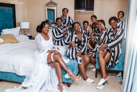 Esinam and Wendell’s Wedding in Ghana Has Us Doing Our Happy Dance Mocha Wedding, Bridal Shower Robes, Bridal Shower Pictures, Robes Bridesmaids, Wedding Robes Bridesmaids, Fancy Robes, Ghanaian Wedding, Aso Ebi Lace Styles, Ghana Wedding