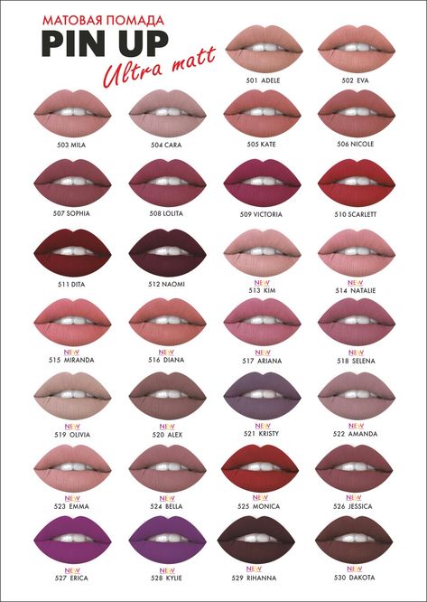 Lipstick Color Names, Bold Lipstick Makeup, Lipstick Names, Lipstick Guide, Nude Lipstick Shades, Permanente Make-up, Matte Lipstick Shades, Lip Shades, Finger Henna Designs