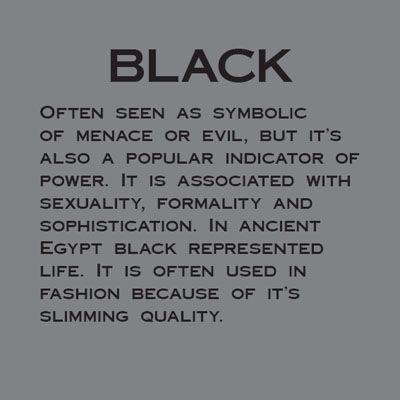 °Black Colour Psychology, Color Symbolism, Black Wardrobe, Black Quotes, Color Personality, Colors And Emotions, Color Meanings, All Black Everything, Color Psychology