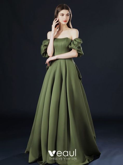 Olive Green Dress Formal, Olive Green Prom Dresses, Olive Green Prom Dress, Green Dress Formal, Green Prom Dresses, Moda Grunge, Purple Bridesmaid Dress, Clothes Reference, Classy Gowns