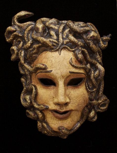 Medusa Mask, Greek Masks, Greek Mask, Ancient Greek Theatre, Theater Masks, Greek Theatre, Ceramic Mask, Mask Images, Red Rising