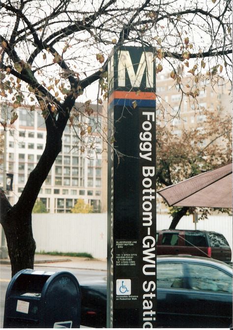 Foggy Bottom-GWU is a Washington Metro station in Washington, D.C. on the Blue and Orange Lines. It is the last station inside the District of Columbia on these lines before they dive under the Potomac River to Virginia. Foggy Bottom Dc, Gw University Aesthetic, Dc Metro Aesthetic, Foggy Bottom Washington Dc, George Washington University Aesthetic, Law Wallpaper, Dc Photography, Washington Dc Metro, Dc Trip