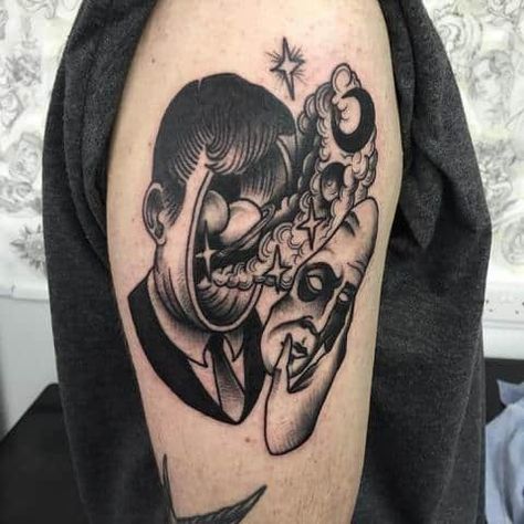 60 Surrealism Tattoo Designs For Men - Artistic Ink Ideas Surrealism Tattoo, Surreal Tattoo, 1 Tattoo, Skin Art, Blackwork Tattoo, Tattoo Designs Men, Neck Tattoo, Unique Tattoos, Future Tattoos