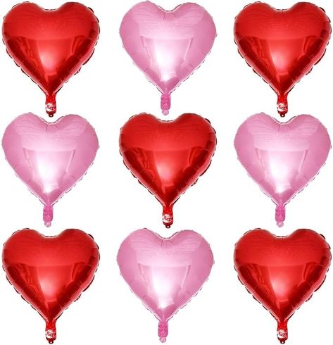 Amazon.com: Lovoir 10 Pcs Red Pearl Pink Heart Shape Foil Mylar Balloons 18 Inch Love Balloons for Valentine's Day Birthday Party Decorations Wedding Engagement Romantic Decor (Red & Pearl Pink) : Toys & Games Christmas Engagement Party, Engagement Romantic, Bridal Decorations, Love Balloon, Valentine Anniversary, Romantic Decor, Red Balloon, Decorations Wedding, Valentines Day Birthday