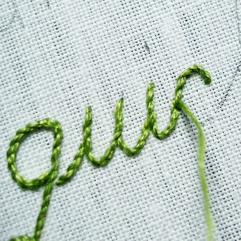 Learn How to Embroider Your Handwriting! | Craftsy How To Write In Embroidery, How To Embroider A Name, How To Embroider Words By Hand, Embroidery Lettering Stitches, Embroidery Handwriting, Hand Embroidery Fonts, Embroidery Name Designs, Embroider Words, Handwriting Embroidery