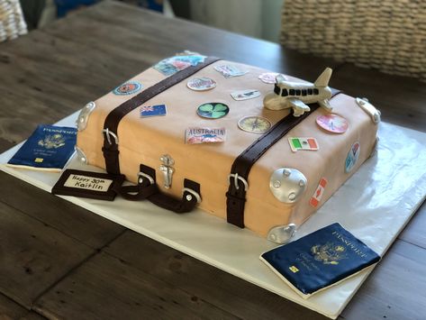 Bon Voyage Cake, Luggage Cake, Suitcase Cake, Cake Design Inspiration, Travel Cake, Fondant Cookies, Take The Cake, Novelty Cakes, Cake Designs Birthday