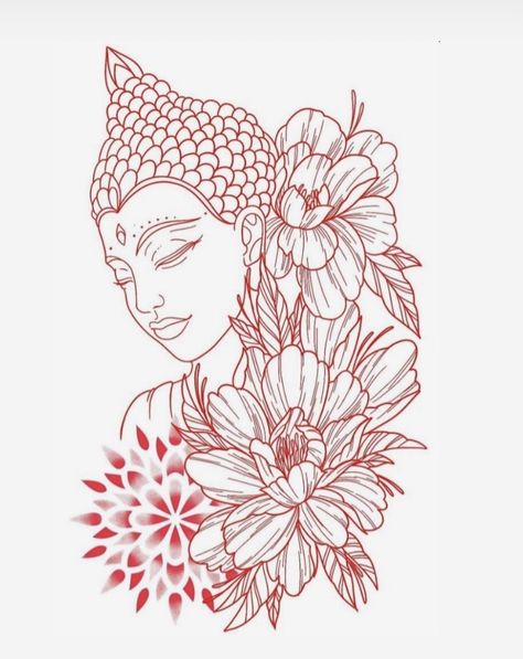 Buddha Tattoo Sleeve Women Lotus Flowers, Buddha Flower Tattoo, Female Buddha Tattoo, Tattoo For Sleeve, Buddha Lotus Tattoo, Buda Tattoo, Buddha Tattoo Sleeve, Mandala Buddha, Geisha Tattoo Design