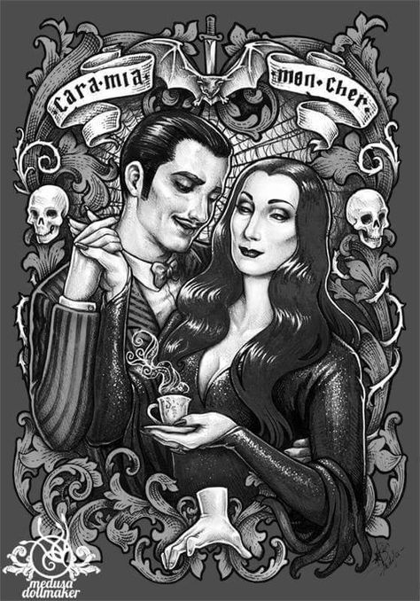 Gothic: Gomez and Morticia. Morticia And Gomez Addams, Addams Familie, Gomez And Morticia, Gomez Addams, Morticia Addams, Adams Family, The Addams Family, Wow Art, Addams Family