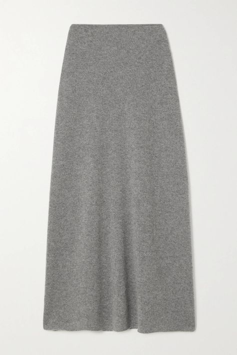 Winter Work Outfits, Cashmere Skirt, Midi Skirts Style, Tie Neck Shirt, Gray Cashmere, Grey Skirt, Winter Outfit Ideas, Winter Work, Easy Winter Outfit