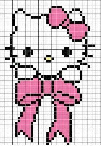 Cross Stitch Hello Kitty, Stitch Hello Kitty, Crochet Hello Kitty, Crochet Bolero Pattern, Unicorn Cross Stitch Pattern, Hello Kitty Crochet, Miss Kitty, Hello Kit, Hello Kitty Christmas