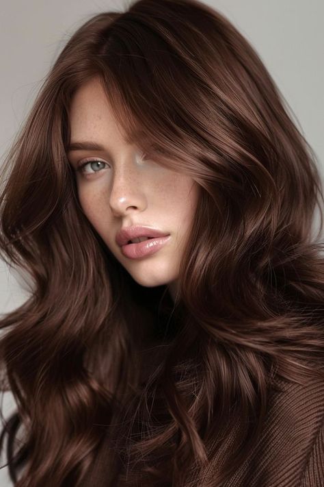 Mahogany Balayage, チョコレートブラウン ヘアカラー, Mahogany Brown Hair, Warm Brown Hair, Natural Brown Hair, Mahogany Hair, Hair Color Mahogany, Hair Pale Skin, Brunette Red