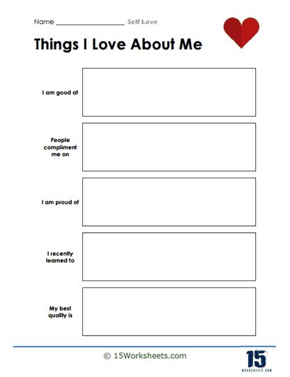 Self Love Worksheet, Positive Attributes, Holiday Science, Kindergarten Social Studies, Self Appreciation, Love Me Better, The Worksheet, Therapy Worksheets, Mom Help