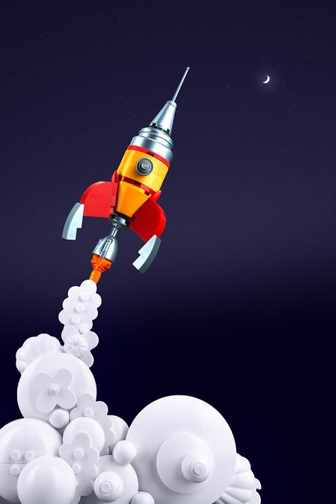 Lego Rocket, A Rocket To The Moon, Fencing Foil, Lego Design Ideas, Rocket To The Moon, Lego Plane, Lego Spaceship, Amazing Lego Creations, Lego Craft