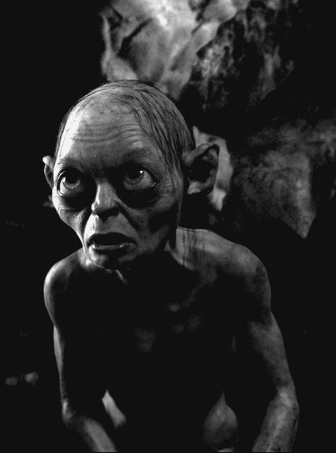 Gollum / Sméagol... “We wants it, we needs it. Must have the precious. They stole it from us. Sneaky little hobbitses. Wicked, tricksy, false!” - J.R.R. Tolkien.° Gollum Smeagol, Rings Tattoo, Lord Of The Rings Tattoo, J.r.r. Tolkien, Tolkien Books, Middle Earth Art, Celebrity Photography, An Unexpected Journey, J R R Tolkien